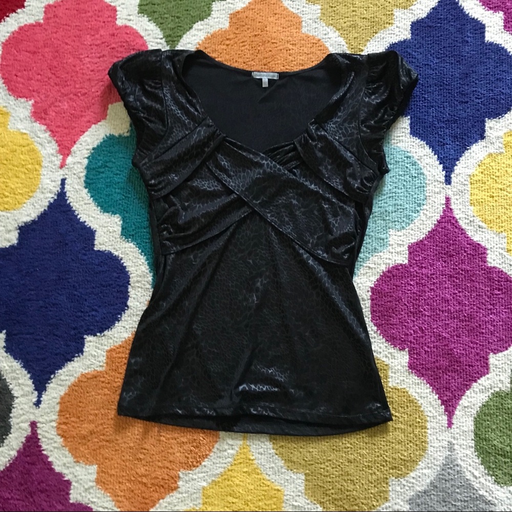 Charlotte Russe black animal print L large sexy